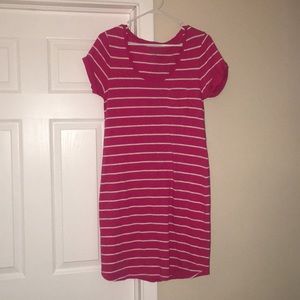 Sonoma pink and white stripe dress